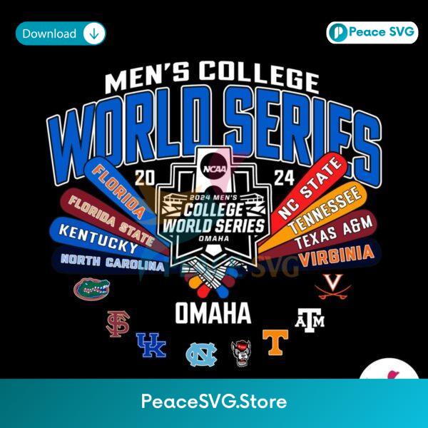 2024 Cross Bat Multi Team College World Series Svg For Silhouette