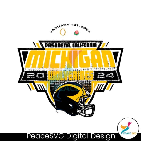2024 Michigan Wolverines Pasadena California Svg For Vinyl Cutting
