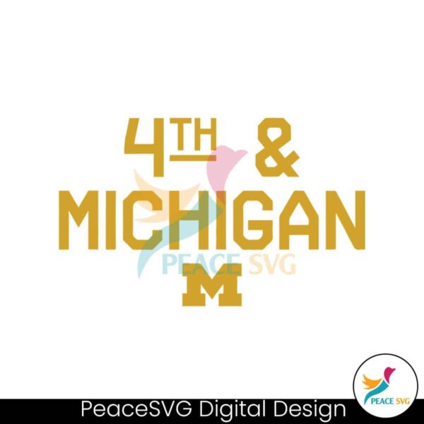 4th And Michigan Ncaa Football Svg Vector File