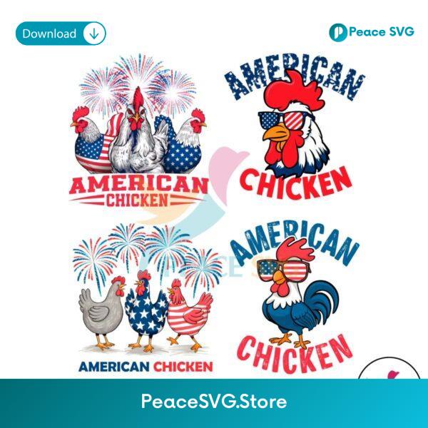 4th Of July American Chicken Svg Printable Design