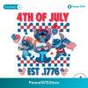 4th Of July Est 1776 Patriotic Stitch Png For Sublimation