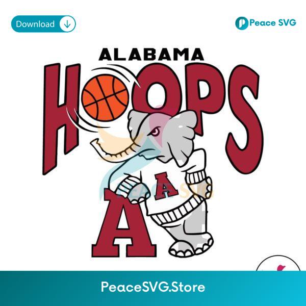 Alabama Crimson Tide Hoops Basketball Svg Digital Download