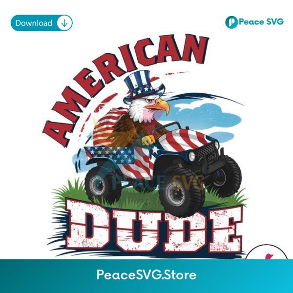 American Dude Patriotic Eagle Png Sublimation Design