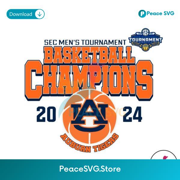Auburn Tigers 2024 Sec Mens Basketball Champions Png Instant Download