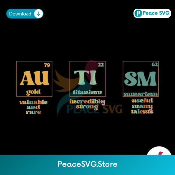 Autism Periodic Table Valuable And Rare Svg Layered File