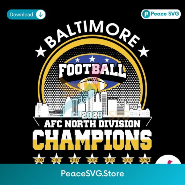 Baltimore Ravens 2023 Afc North Champions Svg Vector File