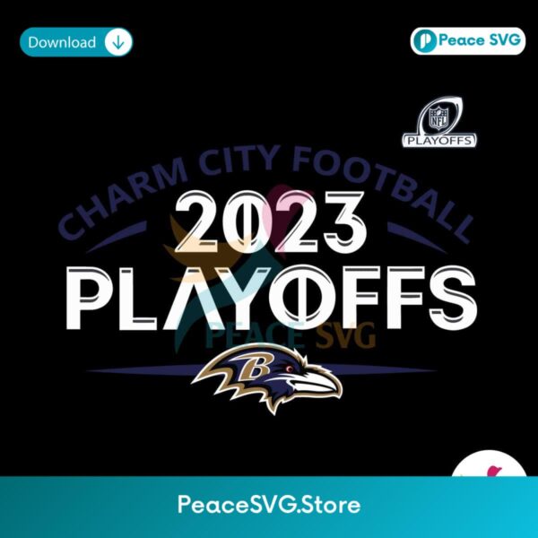 Baltimore Ravens 2023 Nfl Playoffs Svg For Silhouette