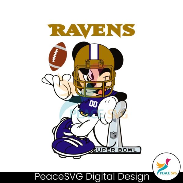 Baltimore Ravens Mickey Mouse Super Bowl Svg Layered File