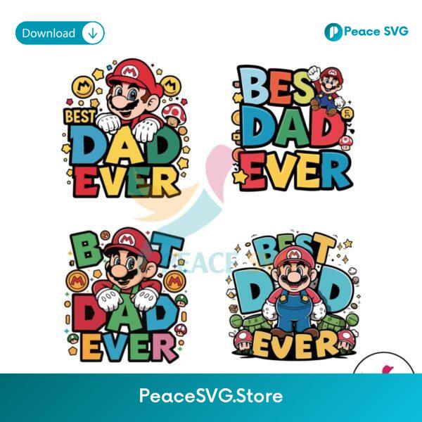 Best Dad Ever Super Mario Svg Cut File