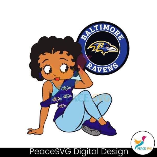Betty Boop Baltimore Ravens Logo Svg Instant Download