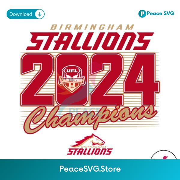 Birmingham Stallions 2024 Champions Svg Clipart