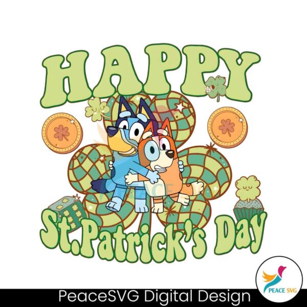 Bluey Bingo Happy St Patricks Day Png For Printing