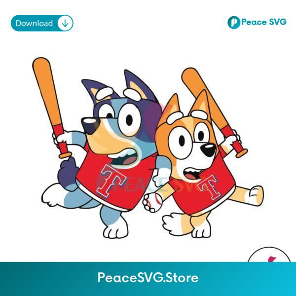 Bluey Bingo Texas Rangers Baseball Svg Digital Download