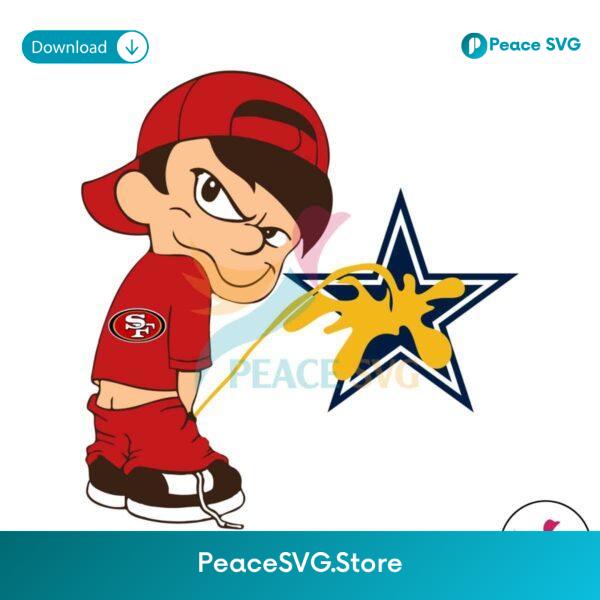 Boy San Francisco 49ers Peeing On Dallas Cowboys Svg Cut File