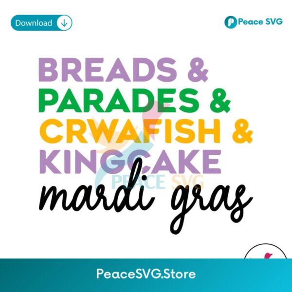 Breads Parades Crawfish Kingcake Svg Layered File