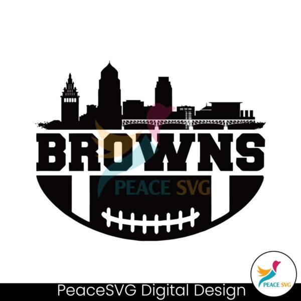 Browns Football Skyline Nfl Team Svg Cut File