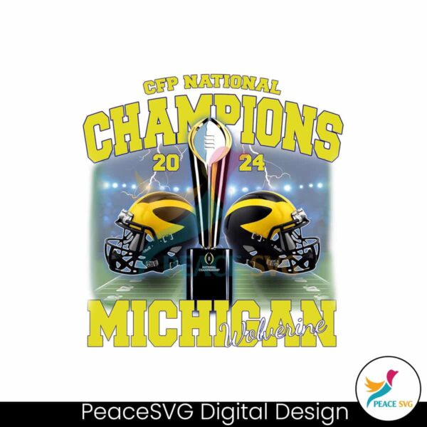 Cfp National Champions 2024 Michigan Png Digital Download