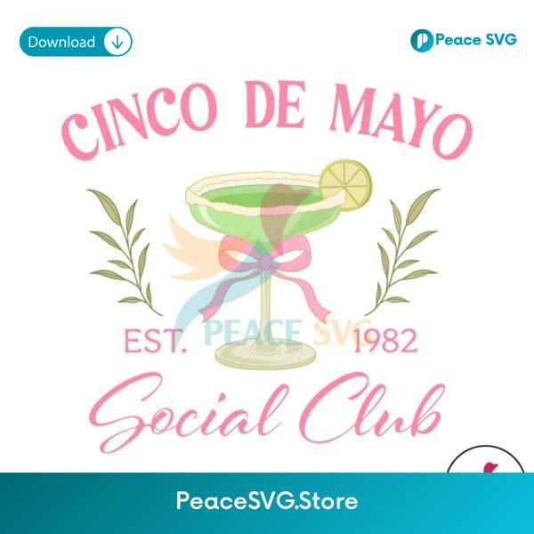 Cinco De Mayo Social Club Est 1982 Png Sublimation Design
