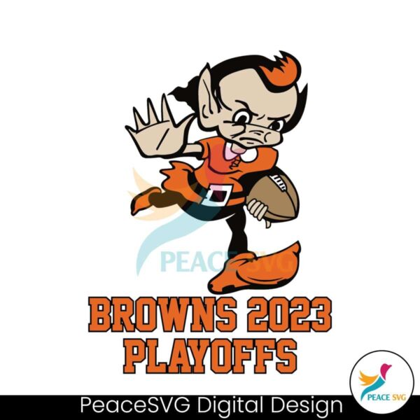 Cleveland Browns 2023 Playoffs Mascot Svg Printable Design