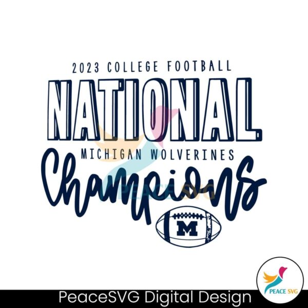 College Football Playoff National Champions Michigan Svg Vector File
