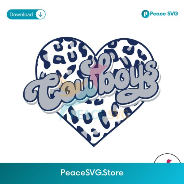 Cowboys Heart Leopard Svg Cut File