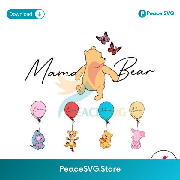 Custom Mama Bear Winnie The Pooh Svg Vector File