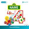 Custom Sesame Street 4th Birthday Png For Sublimation