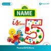 Custom Sesame Street 5th Birthday Png Digital Download