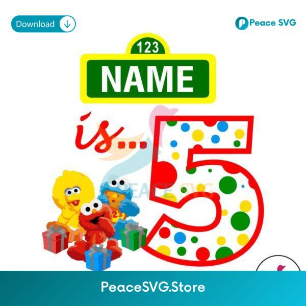 Custom Sesame Street 5th Birthday Png Digital Download