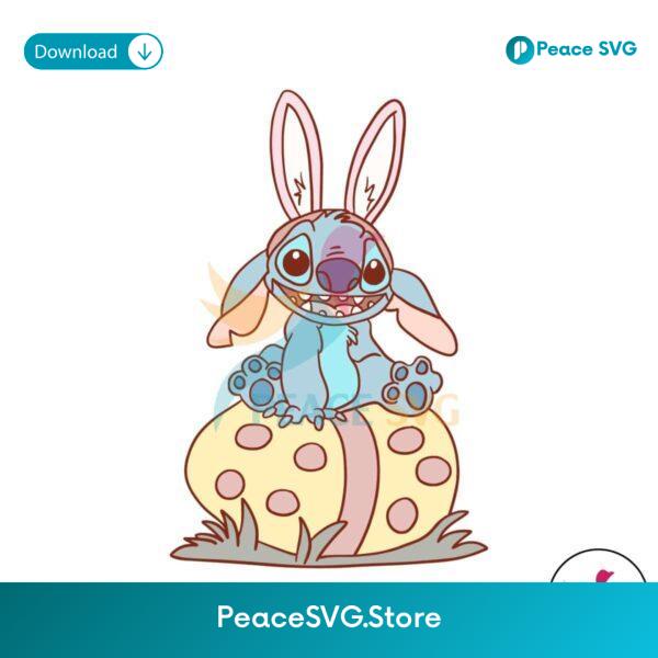 Cute Easter Eggs Stitch Bunny Svg Layered File