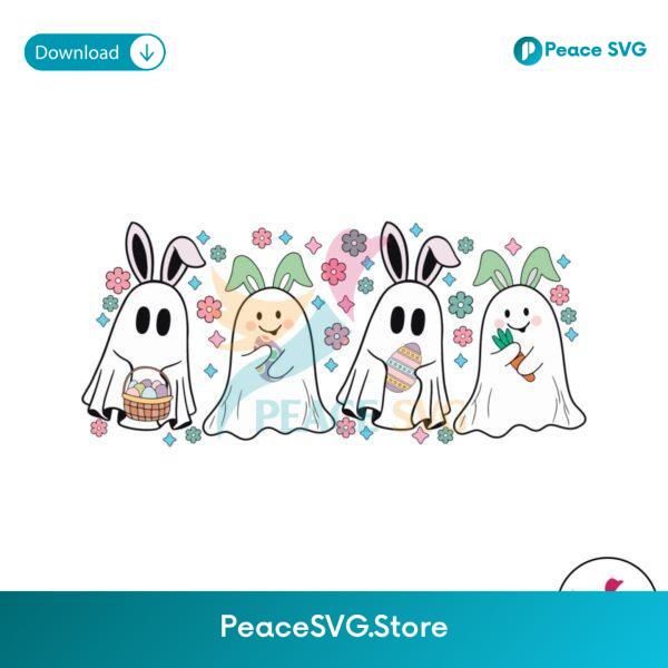 Cute Easter Ghost Spooky Bunny Svg Digital Download