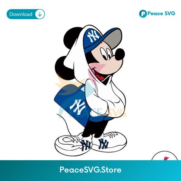 Cute Mickey Mouse New York Yankees Svg Clipart
