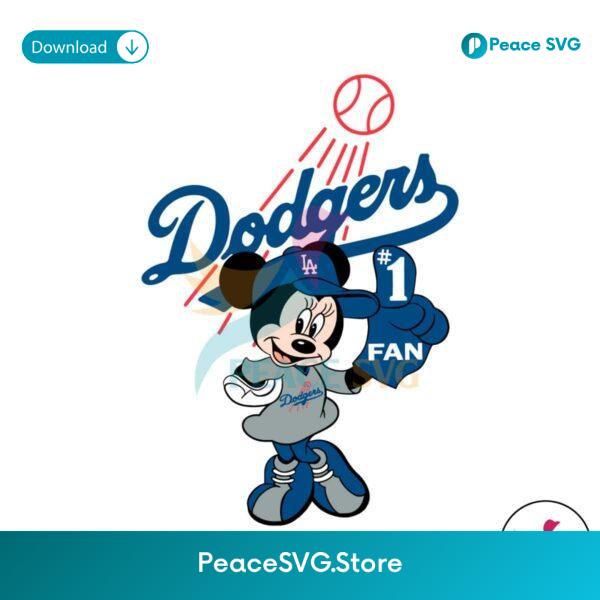 Cute Minnie Mouse Dodgers Fan Baseball Svg Printable Design