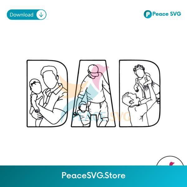 Dad And Son Daughter Happy Fathers Day Svg Vector File