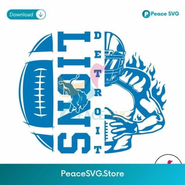 Detroit Lions Football Player Svg Printable Design