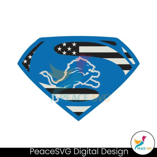 Detroit Lions Nfl Superman Logo Svg Digital Download