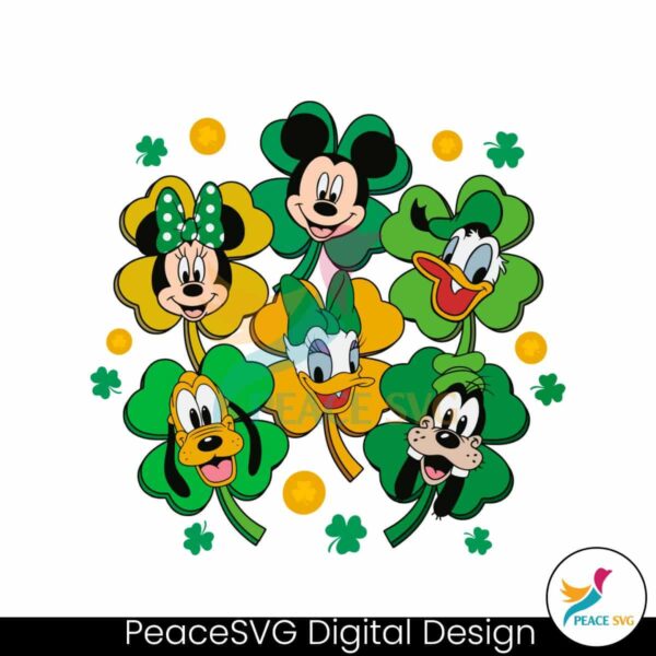 Disney Characters Shamrock St Patricks Day Svg For Silhouette
