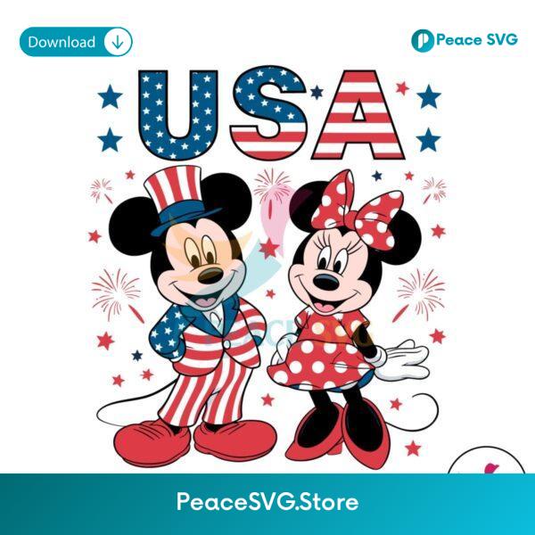 Disney Mickey Minnie Usa 4th Of July Svg Clipart