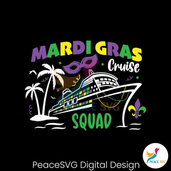 Family Mardi Gras Cruise Squad Svg For Vinyl Cutting