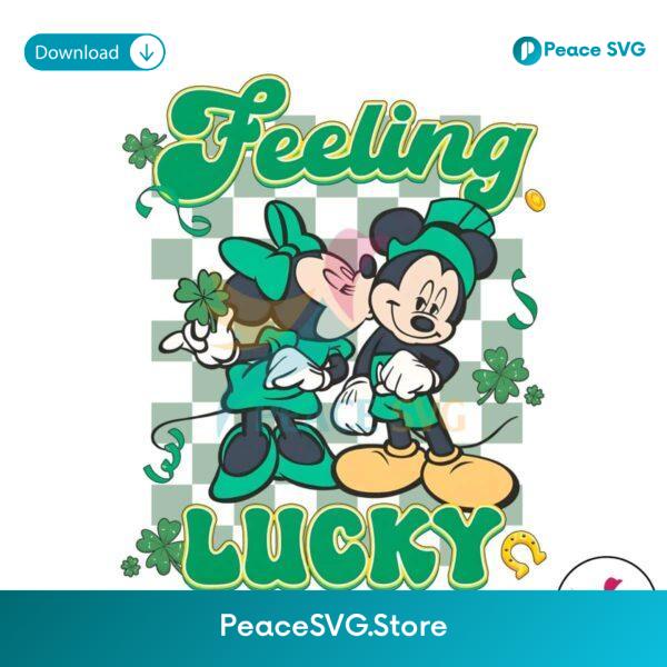 Feeling Lucky Mickey Minnie Shamrock Png For Sublimation