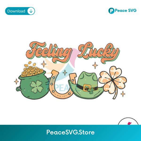 Feeling Lucky Pot Of Gold Cowboy Hat Svg Printable Design