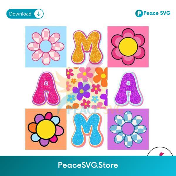 Floral Mama Retro Mom Life Happy Mothers Day Png For Sublimation