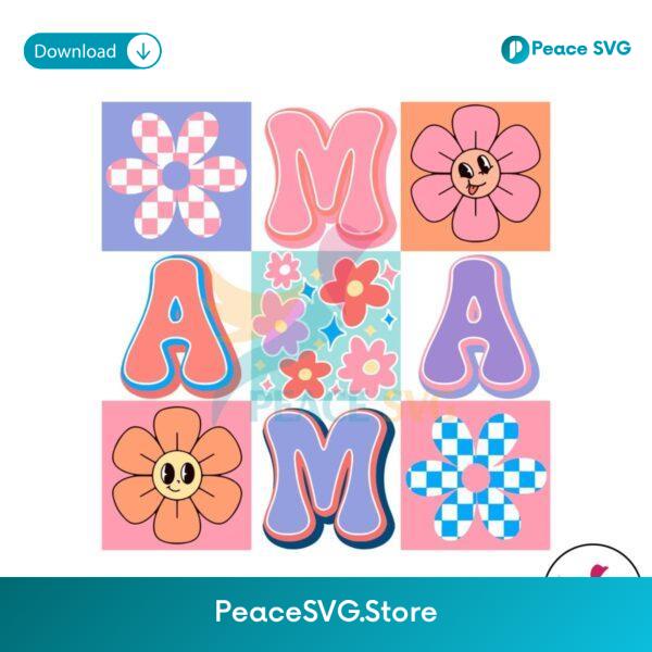 Floral Mama Smiley Face Mothers Day Svg Clipart