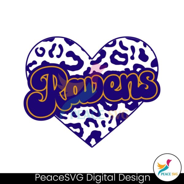 Football Team Ravens Heart Leopard Svg For Silhouette