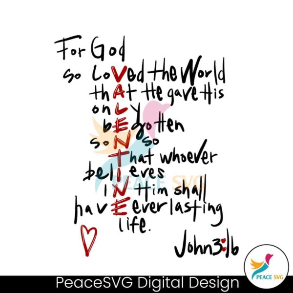 For God So Loved The World Valentine Svg Clipart