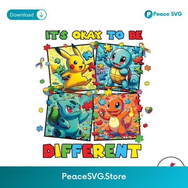 Free Autism Awareness Cartoon Pikachu Friends Png Sublimation Design