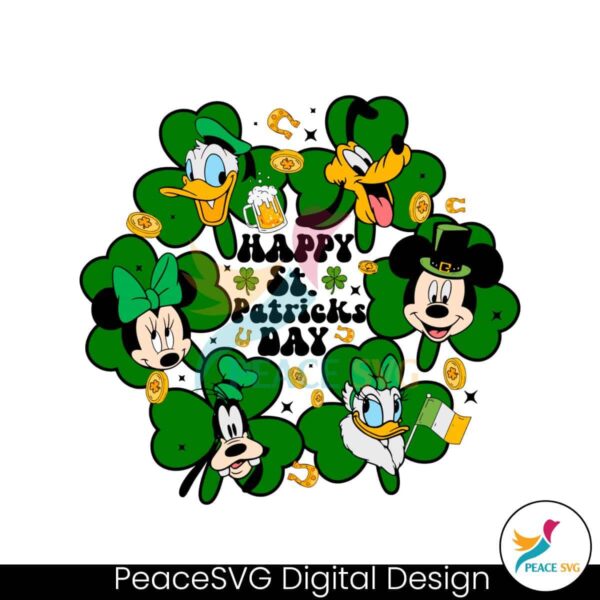 Free Disney Characters Friends Happy St Patricks Day Svg Cut File