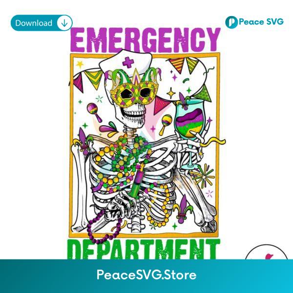 Free Emergency Department Mardi Gras Skeleton Png Digital Download