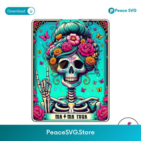 Free Floral Mama Tour Skeleton Tarot Card Png Printable File