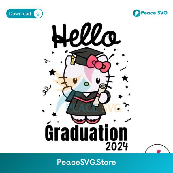 Free Groovy Hello Graduation 2024 Kitty Svg For Vinyl Cutting